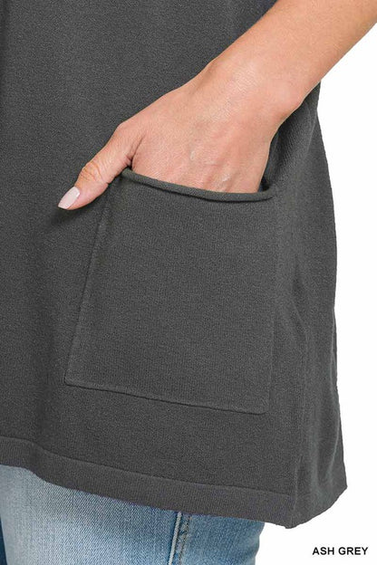 ZENANA Oversized Front Pocket Sweater | us.meeeshop