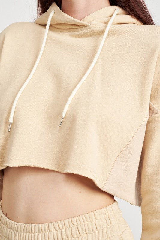 cropped hoodie with Cropped Hoodie with Drawstrings view 2 (layer) - shop at us.meeeshop