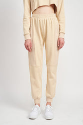 RIB CONTRAST JOGGER PANTS