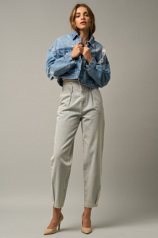 Super High Waist Balloon Jeans us.meeeshop -  Pants