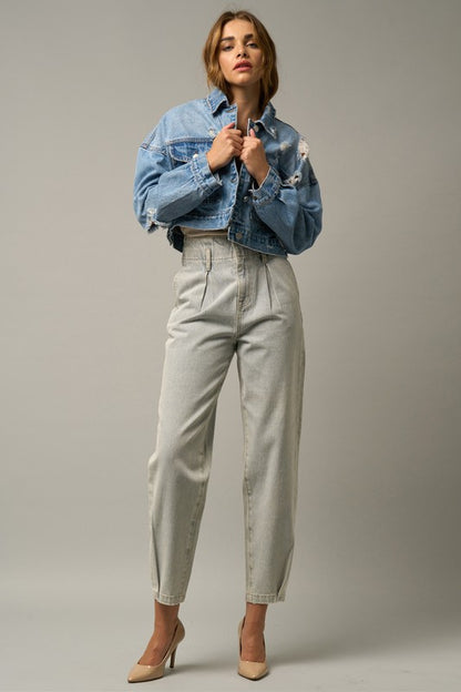 Super High Waist Balloon Jeans us.meeeshop -  Pants