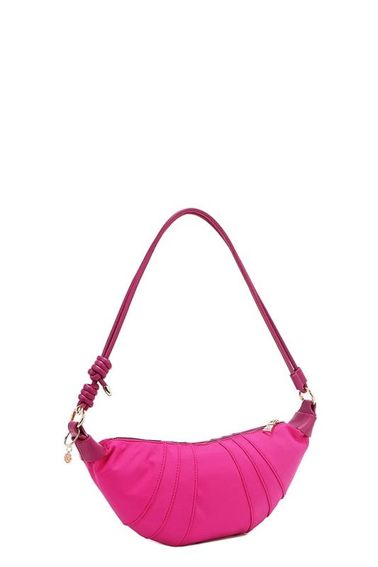 Nicole Lee USA Color Patch Croissant Bag in Deep Rose - us.meeeshop