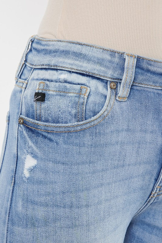 KanCan High Rise Leg Distress Bootcut Jeans | us.meeeshop