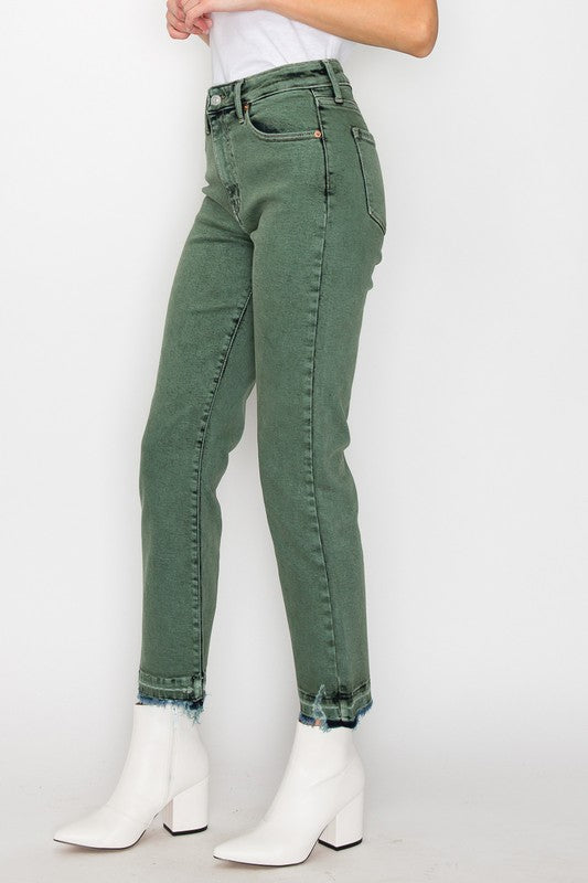 elena tummy control Elena Tummy Control High Rise Straight Jeans view 12 (bottom) - shop at us.meeeshop