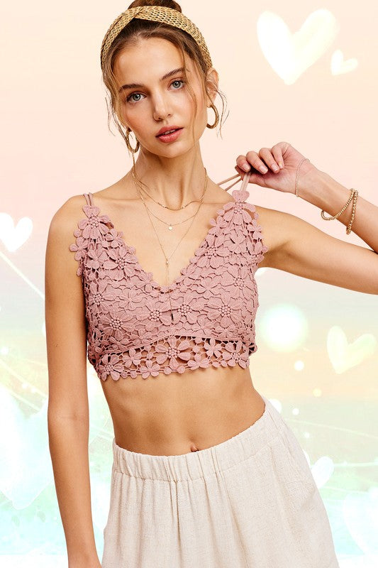 La Miel Crochet Lace Bralette Top | us.meeeshop
