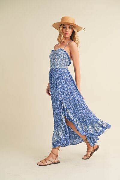 Aemi + Co Ditsy Floral Ruffled Hem Maxi Cami Dress - us.meeeshop