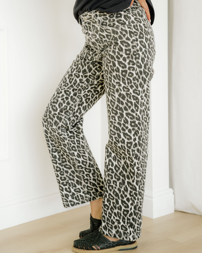 winona leopard print Winona Leopard Print Barrel Jeans view 3 (bottom) - shop at us.meeeshop