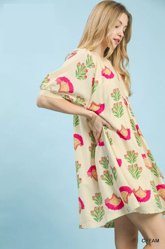 umgee abstract print Umgee Abstract Print Mini Dress view 2 (dress) - shop at us.meeeshop