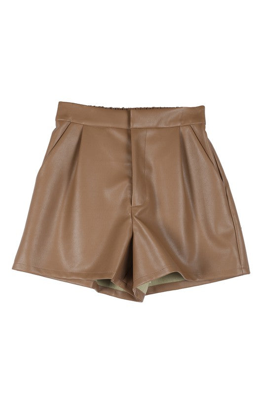 Lilou Vegan leather shorts | us.meeeshop