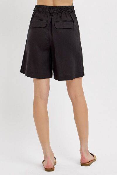 RISEN High Rise Pleated Front Shorts - us.meeeshop