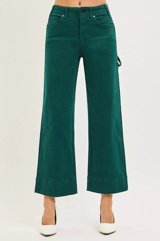 Risen Tummy Control High Rise Crop Wide No Waist Band Pants (women's pants) view 2 - shop at us.meeeshop