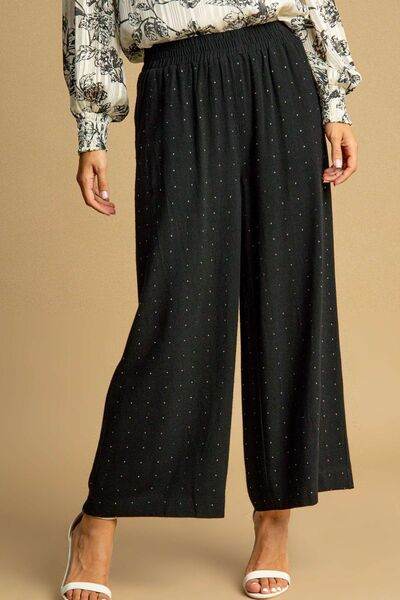 Umgee High Waisted Embellished Linen Pants Plus Size - us.meeeshop