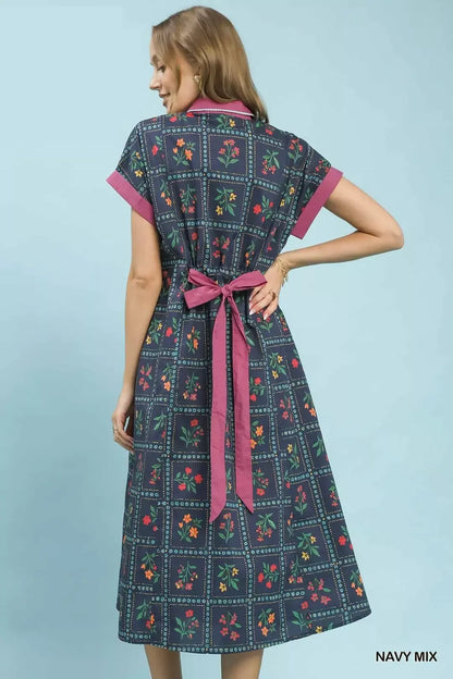 umgee mix floral Umgee Mix Floral Button-front Midi Dress view 6 (dress) - shop at us.meeeshop