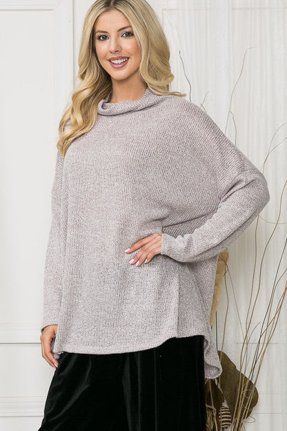 2 Tone Light Sweater in Black Combo (top)