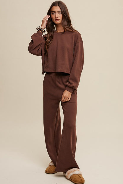 Listicle Knit Sweat Top and Pants Athleisure Lounge Sets | us.meeeshop