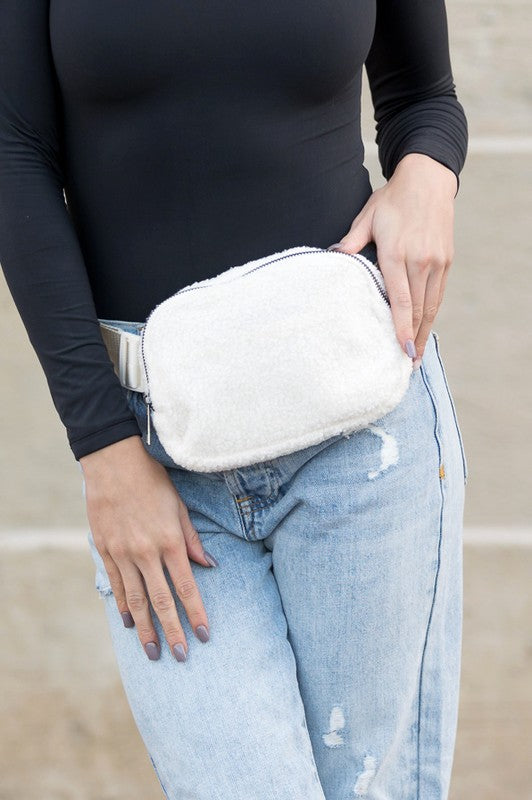 lola boucle sherpa Lola Boucle Sherpa Sling/belt Bag view 9 (bag) - shop at us.meeeshop