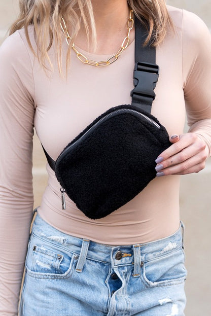 lola boucle sherpa Lola Boucle Sherpa Sling/belt Bag view 4 (bag) - shop at us.meeeshop