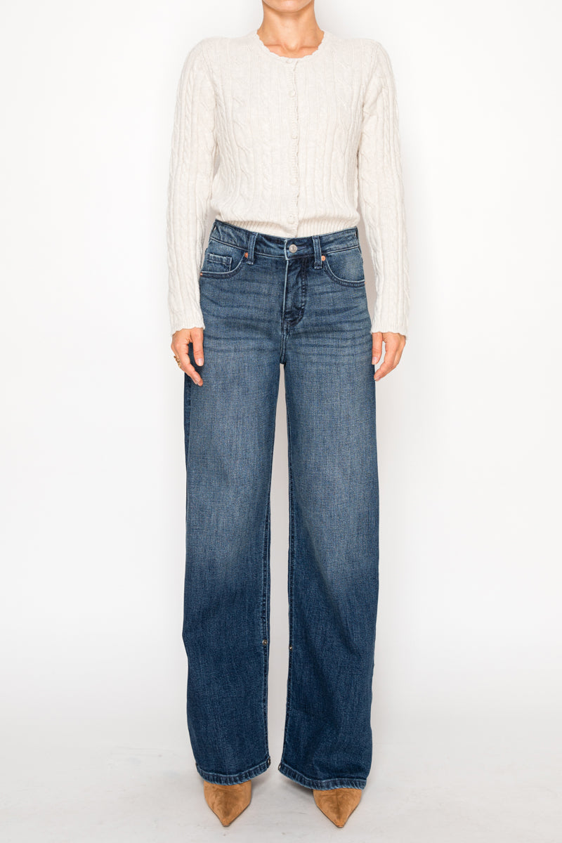 tummy control high Tummy Control High Rise A-wide Jeans view 11 (bottom) - shop at us.meeeshop