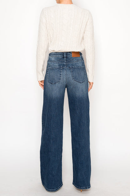 tummy control high Tummy Control High Rise A-wide Jeans view 20 (bottom) - shop at us.meeeshop
