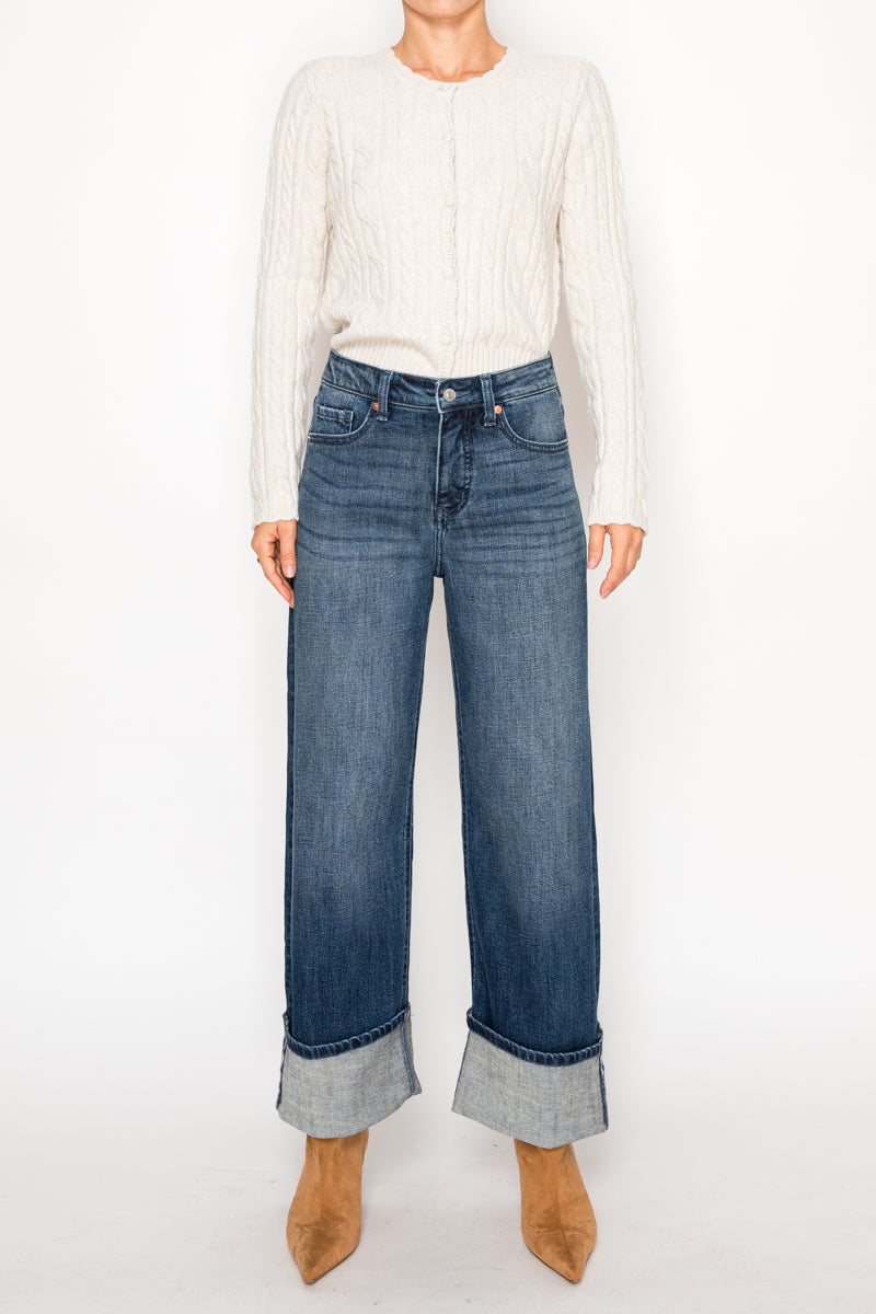 tummy control high Tummy Control High Rise A-wide Jeans view 10 (bottom) - shop at us.meeeshop