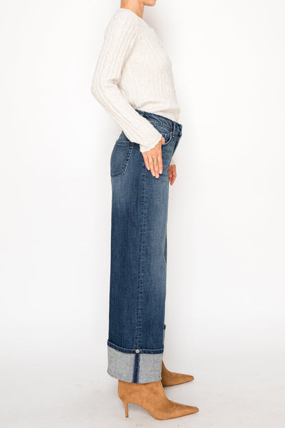 tummy control high Tummy Control High Rise A-wide Jeans view 14 (bottom) - shop at us.meeeshop