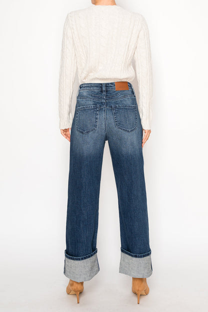 tummy control high Tummy Control High Rise A-wide Jeans view 18 (bottom) - shop at us.meeeshop
