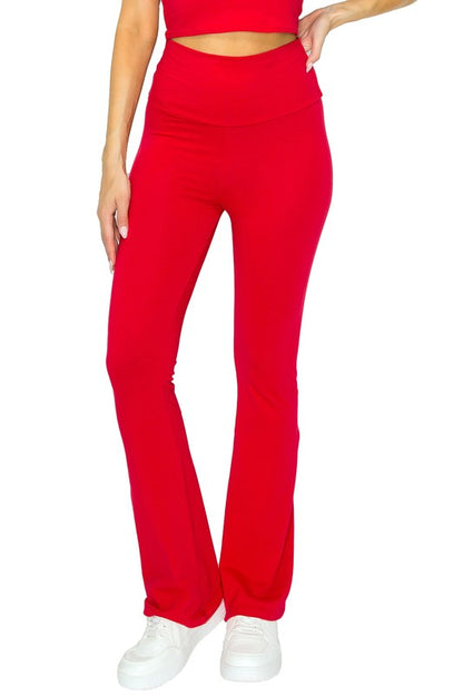 cotton solid stretch Cotton Solid Stretch Yoga Pants view 4 (bottom) - shop at us.meeeshop