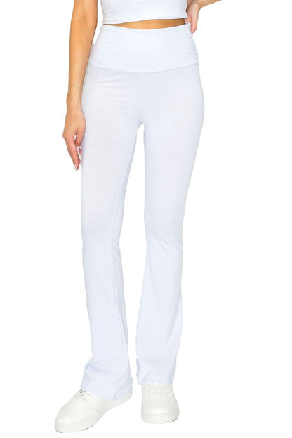cotton solid stretch Cotton Solid Stretch Yoga Pants view 8 (bottom) - shop at us.meeeshop