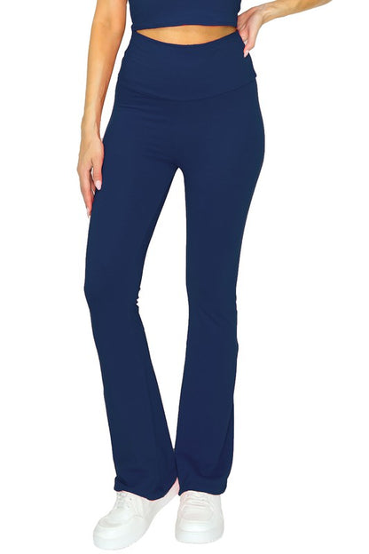 cotton solid stretch Cotton Solid Stretch Yoga Pants view 17 (bottom) - shop at us.meeeshop