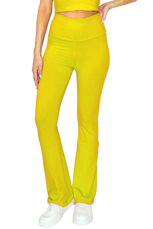 cotton solid stretch Cotton Solid Stretch Yoga Pants view 9 (bottom) - shop at us.meeeshop