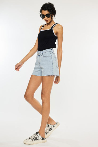 KanCan High Rise Crossover WB Shorts | us.meeeshop