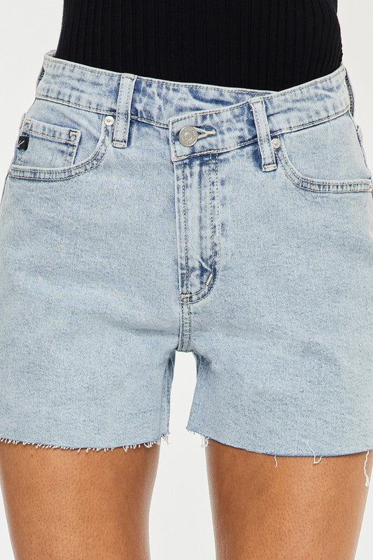 KanCan High Rise Crossover WB Shorts | us.meeeshop