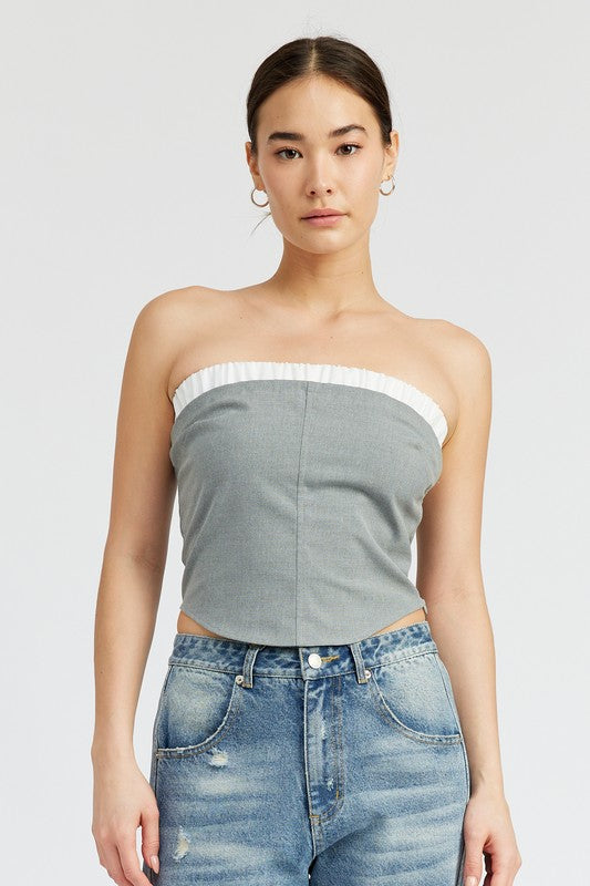 Contrasted Tube Top | us.meeeshop