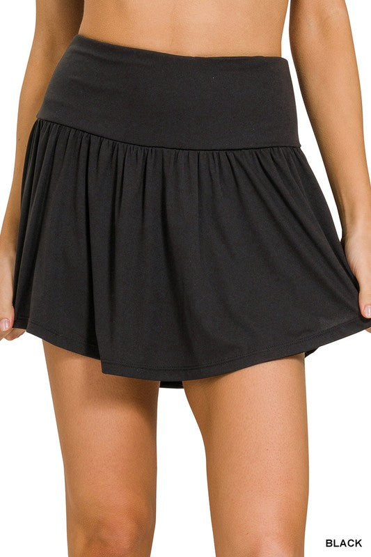 ZENANA Wide Band Tennis Skirt with Zippered Back Pocket | us.meeeshop