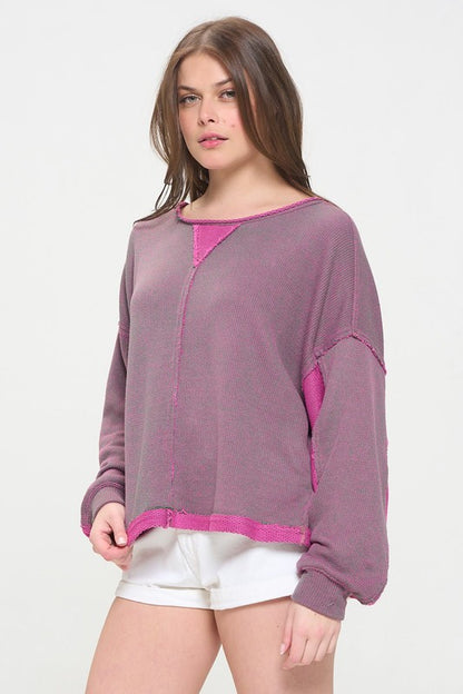 Long Dolman Sleeve Round Neck Casual Knit Sweater | view 7 | Jade by Jane | us.meeeshop