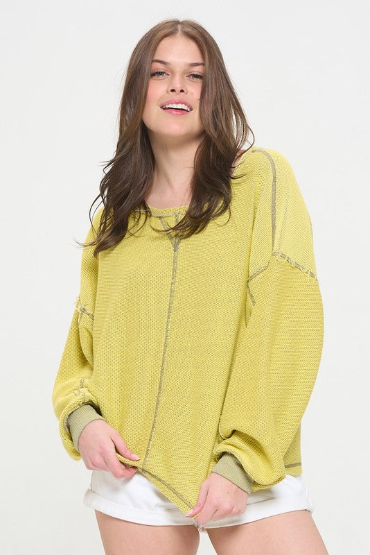 Long Dolman Sleeve Round Neck Casual Knit Sweater | view 12 | Jade by Jane | us.meeeshop