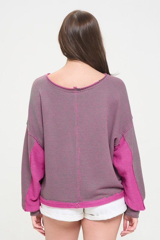 Long Dolman Sleeve Round Neck Casual Knit Sweater | view 9 | Jade by Jane | us.meeeshop