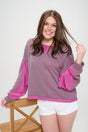 Long Dolman Sleeve Round Neck Casual Knit Sweater