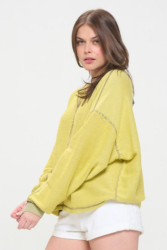 Long Dolman Sleeve Round Neck Casual Knit Sweater | view 16 | Jade by Jane | us.meeeshop