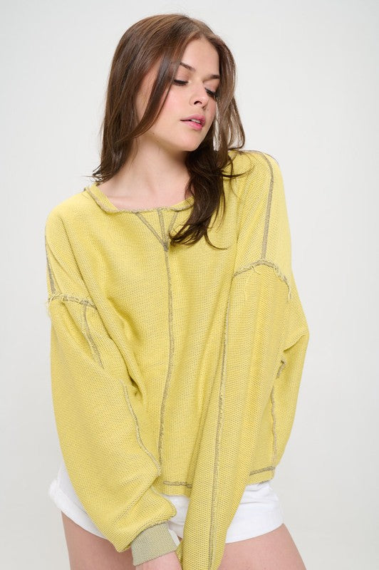 Long Dolman Sleeve Round Neck Casual Knit Sweater | view 14 | Jade by Jane | us.meeeshop
