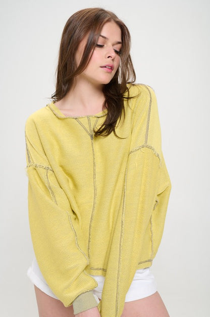 Long Dolman Sleeve Round Neck Casual Knit Sweater | view 14 | Jade by Jane | us.meeeshop