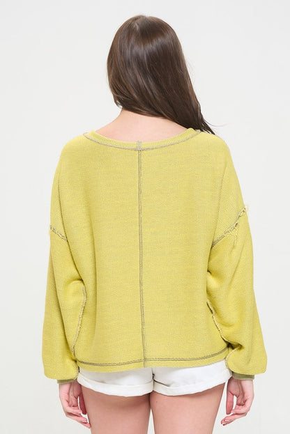 Long Dolman Sleeve Round Neck Casual Knit Sweater | view 17 | Jade by Jane | us.meeeshop