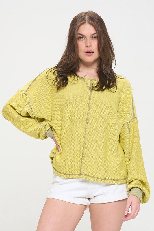 Long Dolman Sleeve Round Neck Casual Knit Sweater | view 11 | Jade by Jane | us.meeeshop