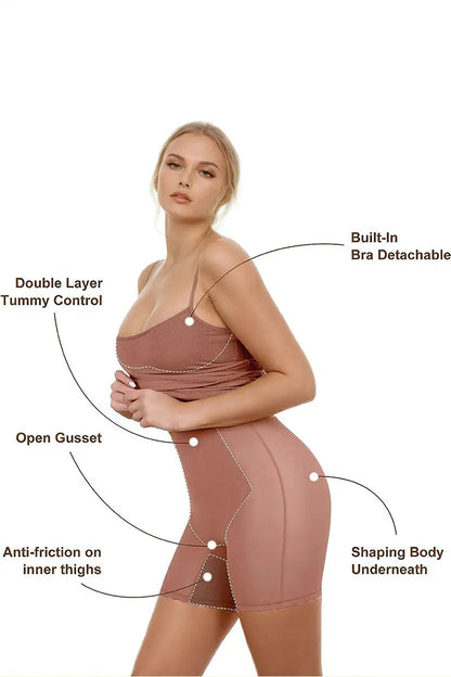 2-in-1 Shapewear Dress – Double Layer Tummy Control
