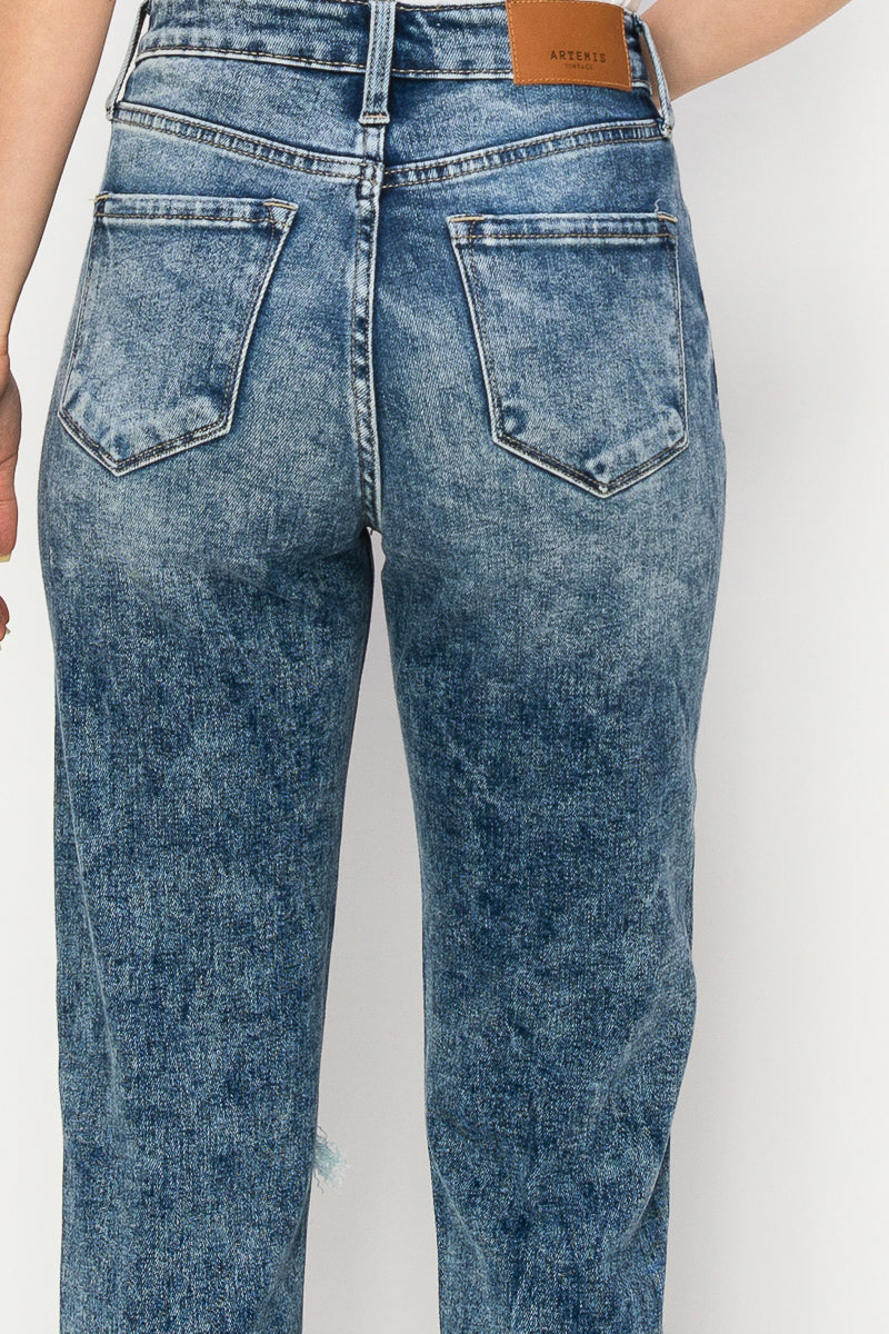 aubree high rise Aubree High Rise Stretch Distressed Mom Jeans view 18 (bottom) - shop at us.meeeshop
