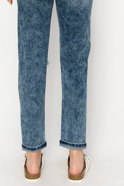 aubree high rise Aubree High Rise Stretch Distressed Mom Jeans view 19 (bottom) - shop at us.meeeshop