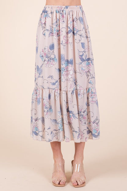 Ruffle Bottom Floral Print Skirt | us.meeeshop