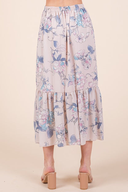 Floral Print Skirt Set with Tie Back Blouse | us.meeeshop
