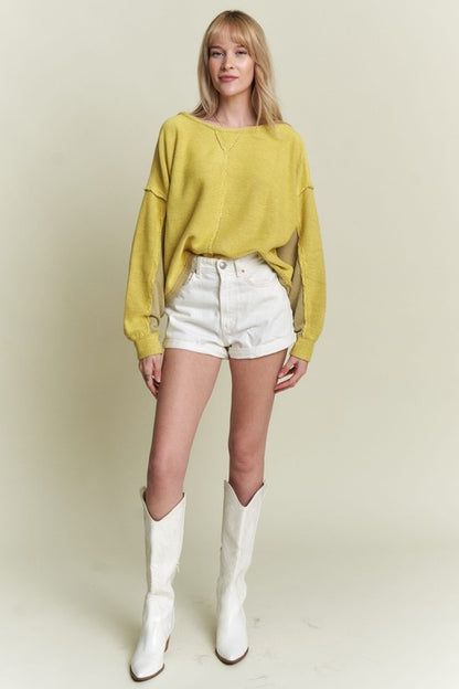 Long Dolman Sleeve Round Neck Casual Knit Sweater | view 7 | Jade by Jane | us.meeeshop