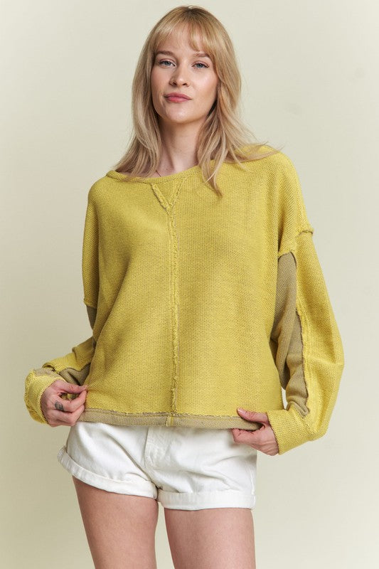Long Dolman Sleeve Round Neck Casual Knit Sweater | view 3 | Jade by Jane | us.meeeshop